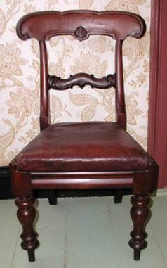 A chair made in Saint John using mahogany 